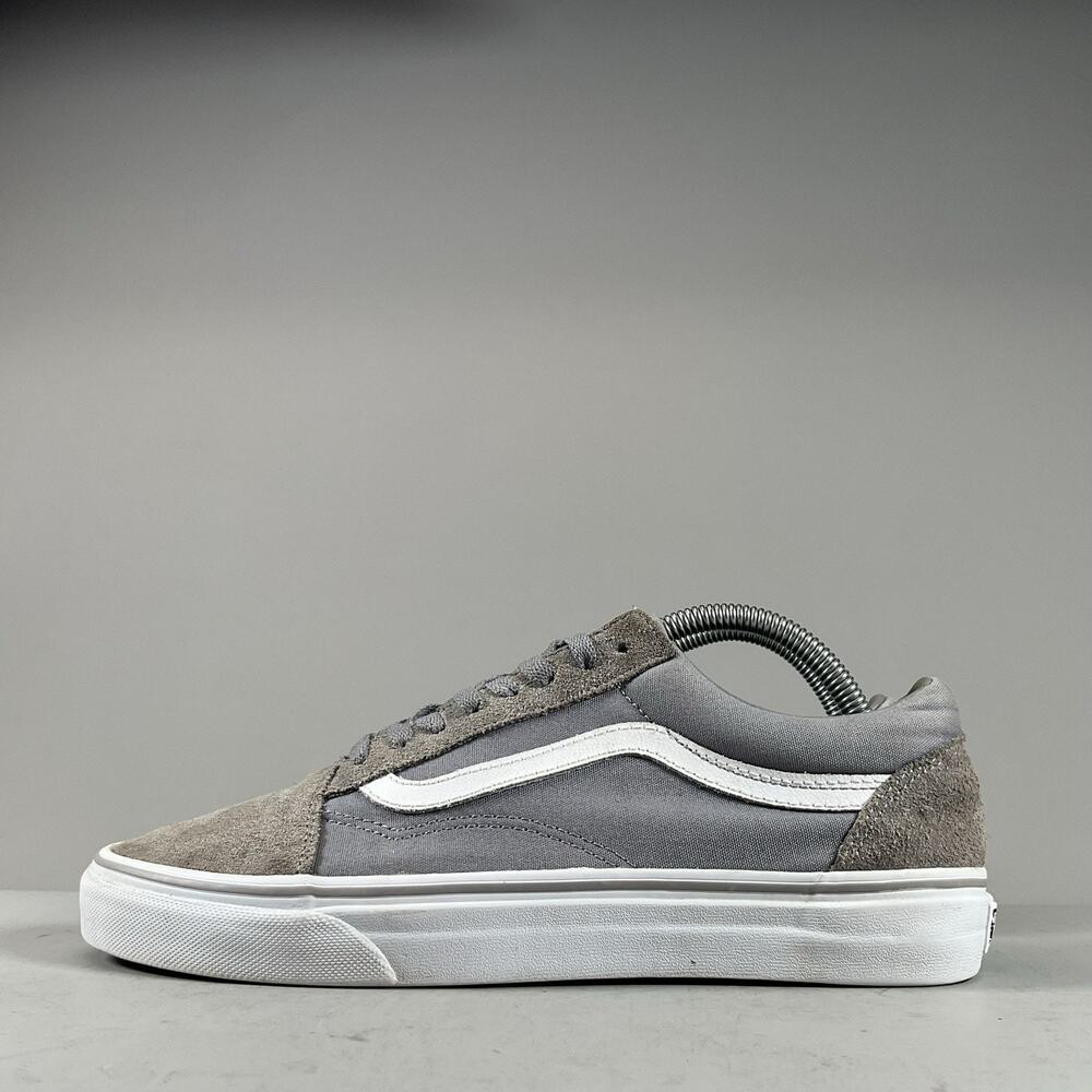 VANS Old Skool Women’s Size 9.5 Gray Canvas Suede Skate Sneakers Casual Shoe GUC